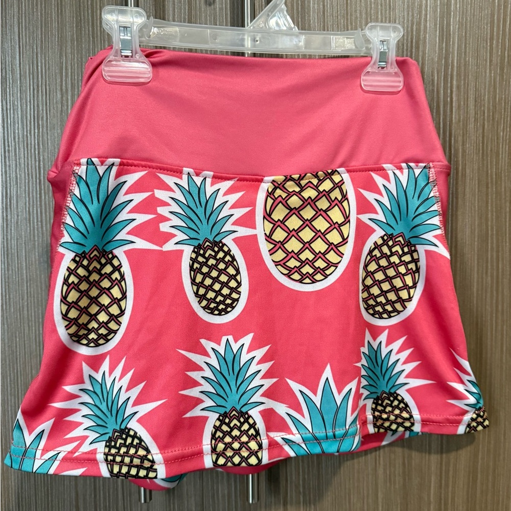 Faye and Florie Pink Tennis Skort with Pineapple Print Size XS